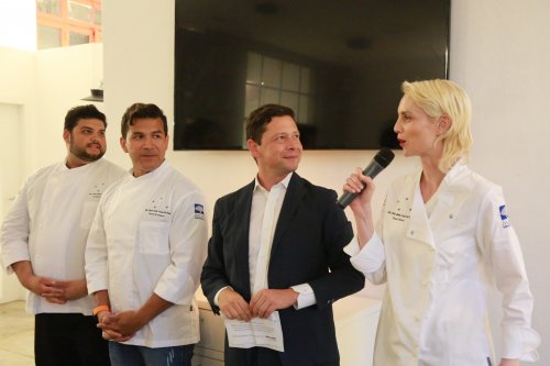 Da sinistra: Rodrigo Rivarola, Rafael Rodriguez, Camilo Becerra di MGM Alimentari e Susan Storck